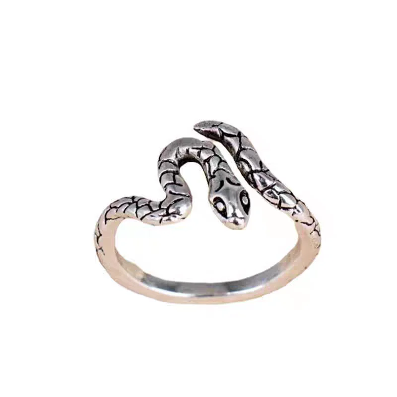 925 Silver Snake Shaped Ring Korean Version Fashionable Unique Small Batch Jewelry Gift Elegant Finger Ring for Women