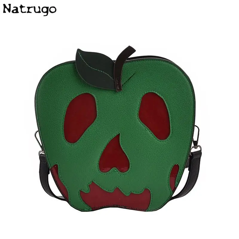 Halloween Poisoned Apple Crossbody Bag Funny Shoulder Bag Novelty Handbag Pu Leather Purse