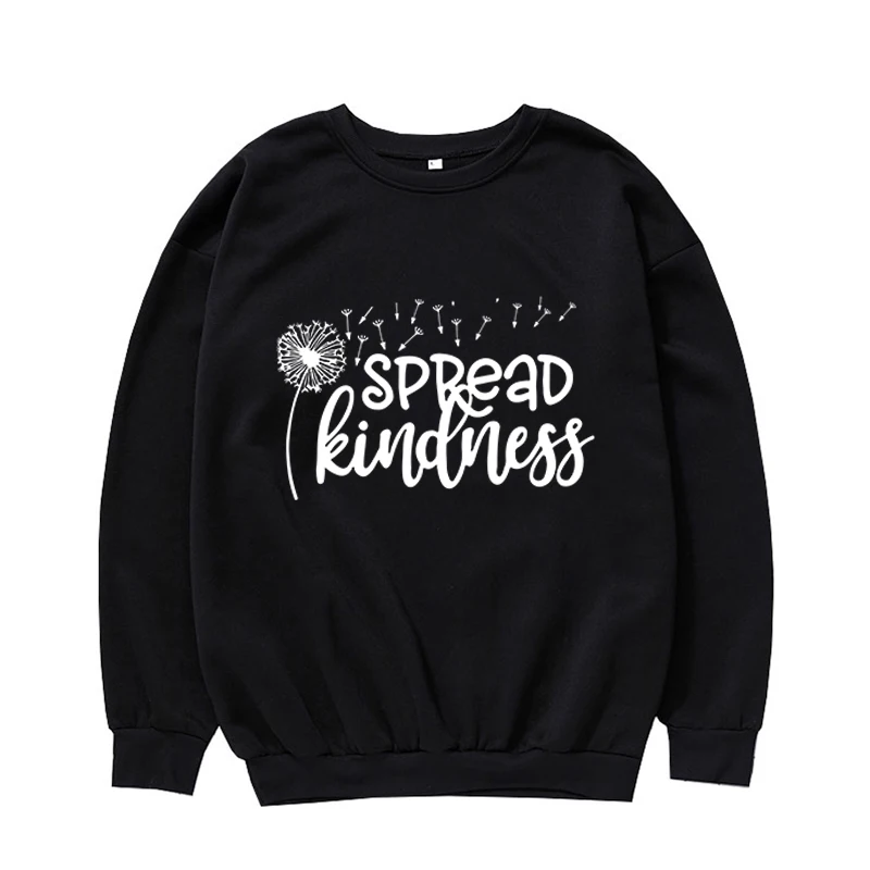 Spread Kindness Crew Neck Sweatshirt, Be Kind Inspired Clothing, Heart Dandelion, Women's Print,Kindness Quotes,Softstyle Unisex