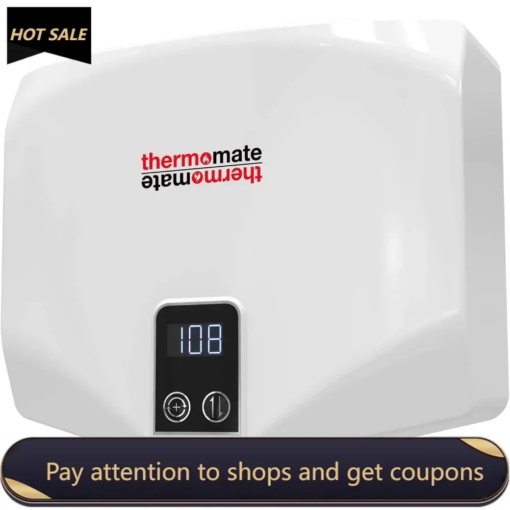 Mini Tankless Water Heater Electric 3.5kW 110~120V Point of Use On Demand Instant Hot Water Heater for Sink Wall Mounted LED