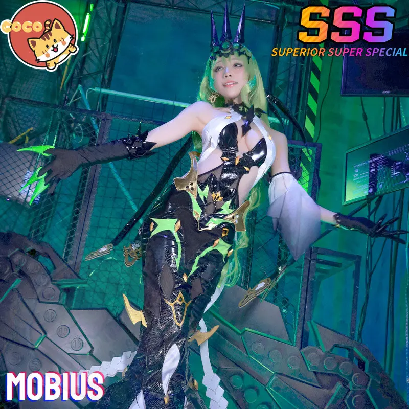 CoCos-SSS Game Honkai Impact 3 Mobius Cosplay Costume Game Honkai Impact 3 Thirteen Flame Chasers Cosplay Mobius Costume and Wig