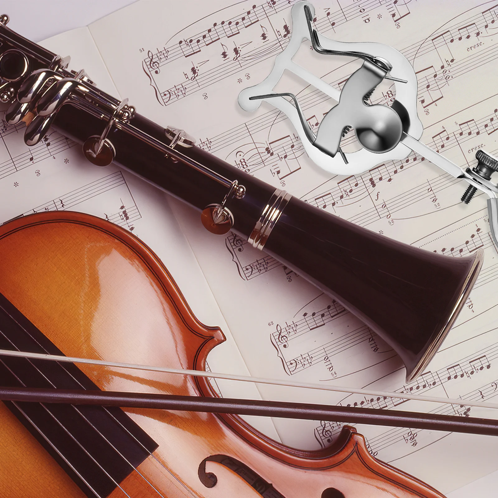 

1pcs Clarinet Music Sheet Clip Iron Secure Hold For Oboe Lyre Holder Portable Marching Band Accessories Music Book Clip