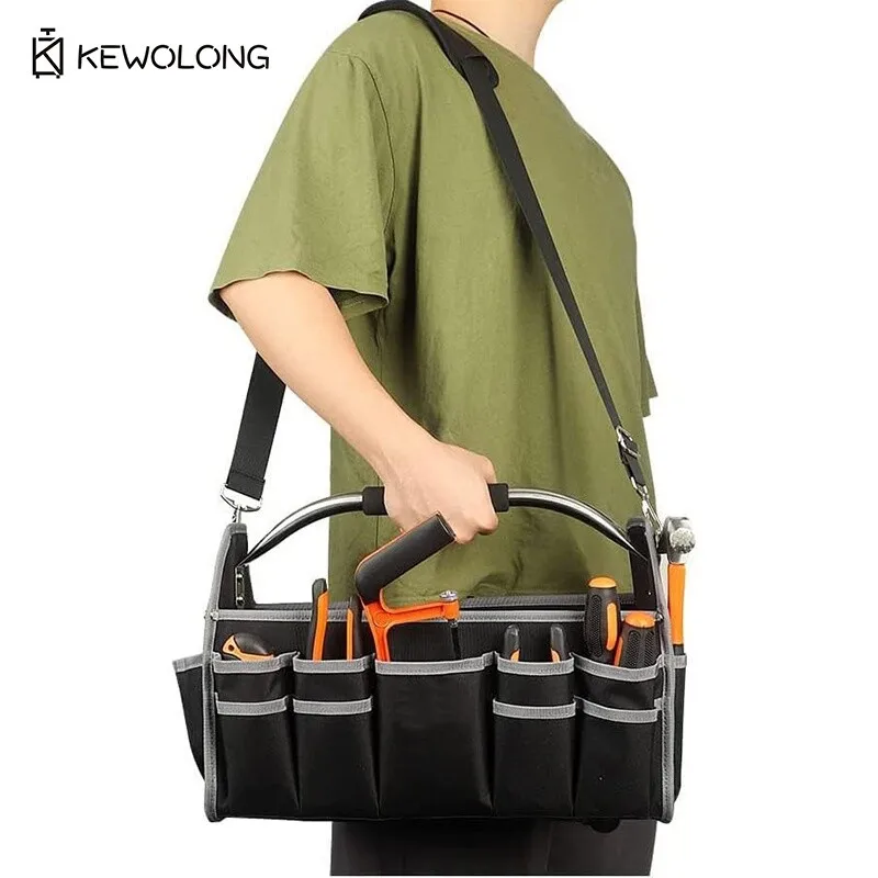 Portable Multi-functional Tool Box - Heavy Duty Storage Organizer Case for Electrician, Automotive and Construction Tools