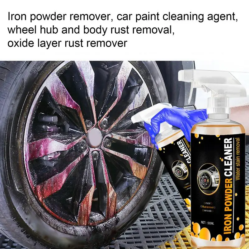 Wheel Iron Remover Spray Rust Preventive Coating 500ml Chrome Cleaner Exterior Care Rust Preventive Iron Remover Spray Low Odor