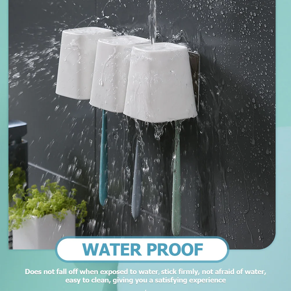 

2Pcs Wall Mounted Toothbrush Holders Adhesive Stainless Steel Bathroom Organizer for Electric Toothbrush Cup Storage