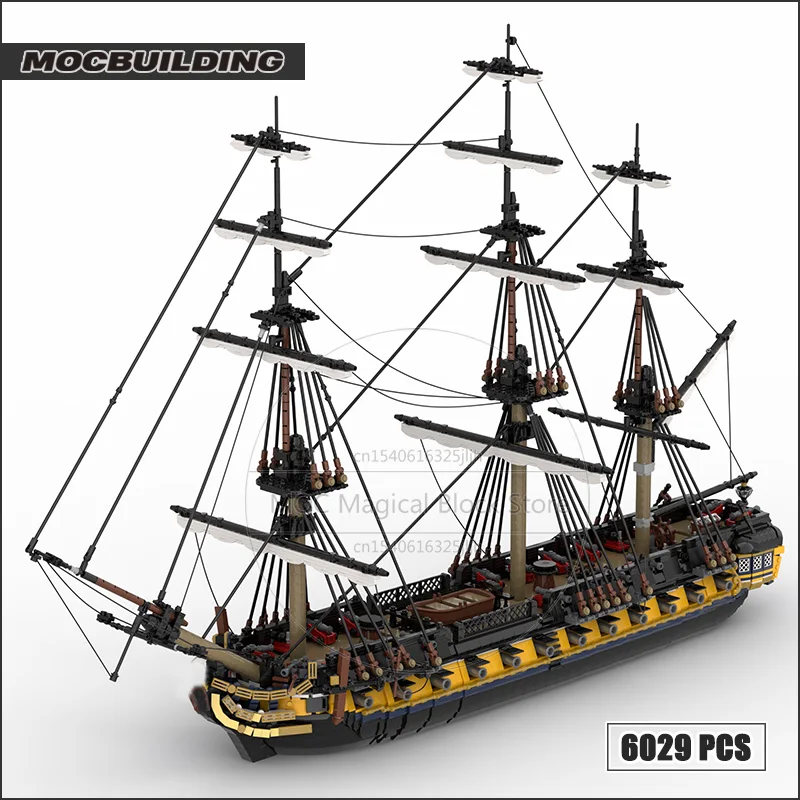 Warship Diorama Model Moc Building Blocks Frigate Technology Brick Set Admiralty Full Rigged Ship Collection Display Toys Gifts