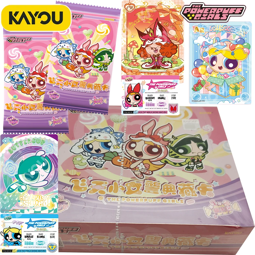 

New Official KAYOU Animated The Powerpuff Girls Collection Cards Blossom Bubbles Buttercup‌ Cartoon Cute Character Card Gifts