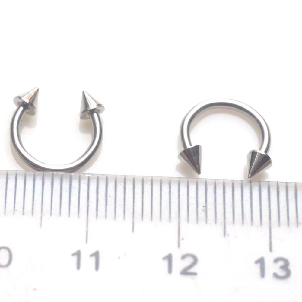10pcs Silver Tongue Ring Set, Body Piercing