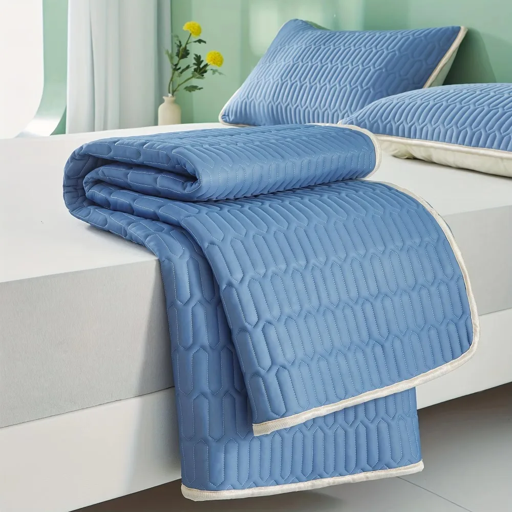 Latex Cool Feeling Mattress Cover Quilted Breathable Summer Sleeping Mat Multi-layered Anti-wrinkle Bed Sheet Cooling Pad