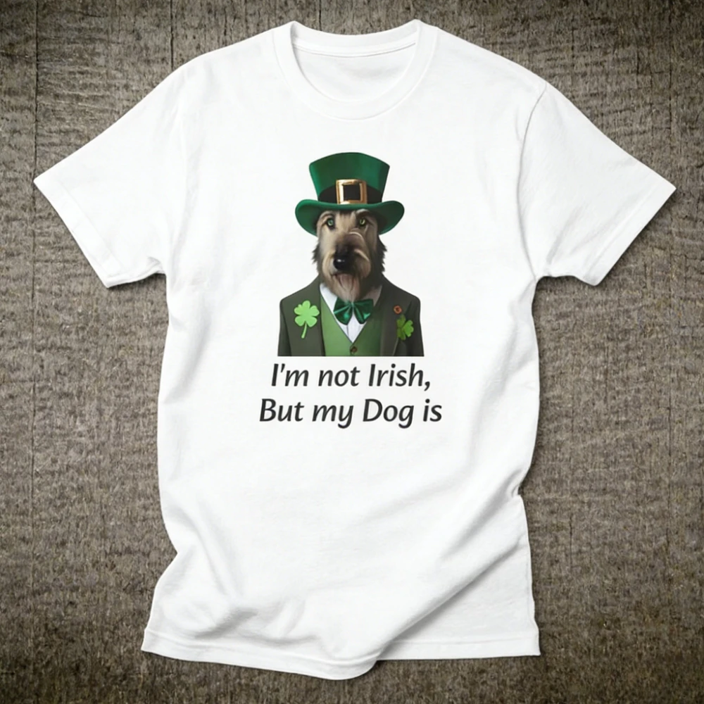 Funny St. Patricks Day T-Shirt Irish Wolfhound Dog Tee St. Paddys Shirt Dogs Lover Gift Tshirt Men Women Unique Festival Tops