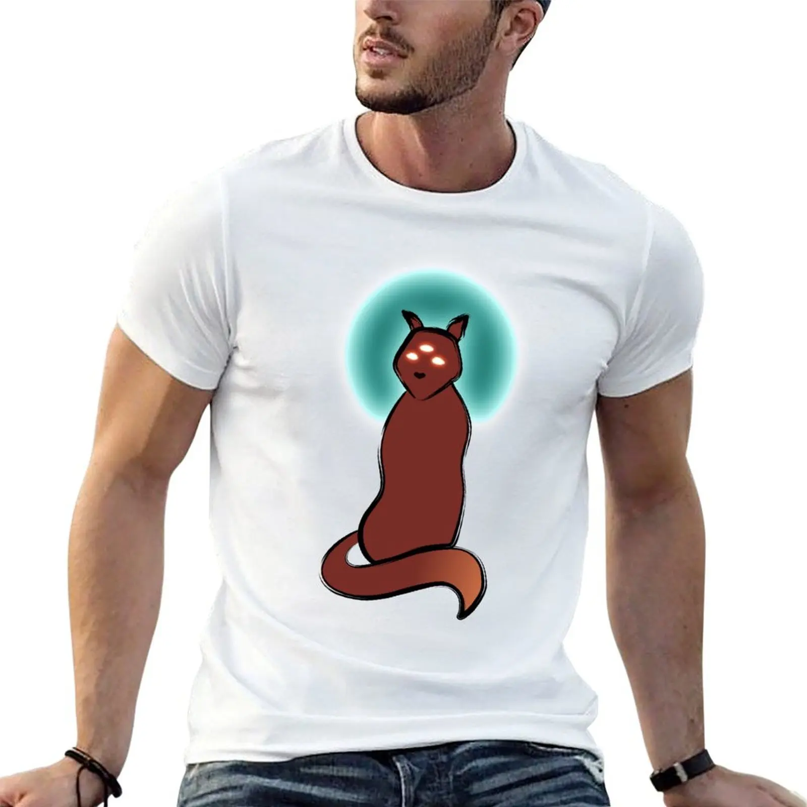 

man shirts t prints shirts with for pack Cat Three-Eyed cotton T-Shirt t (Red)