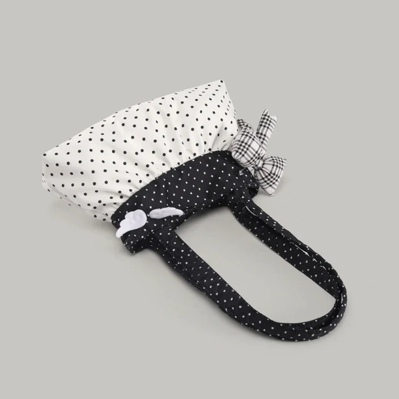Koreanische Polka Dot Umhängetasche Niedliche Schleife Engelsflügel Design Handtasche Damenmode Pendeln Einkaufstasche Retro Kontrast Einkaufstasche – Detail 2