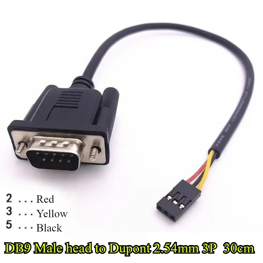 1/3/5 قطعة/الوحدة DB9 ذكر رئيس إلى XH2.54/PH2.0/DuPont 2.54 مللي متر/رأس واحد 3P كابل RS232 محطة سلك DB9 كابل تسلسلي طول 30 سنتيمتر