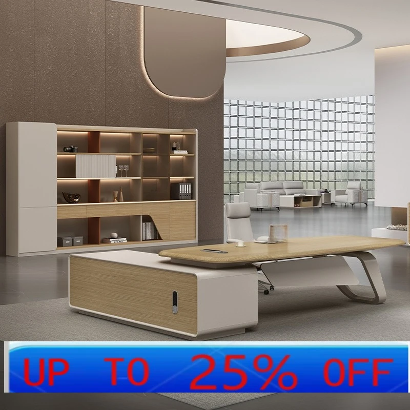 

LH Desk Modern Light Luxury General Manager Leadership Office File Cabinet