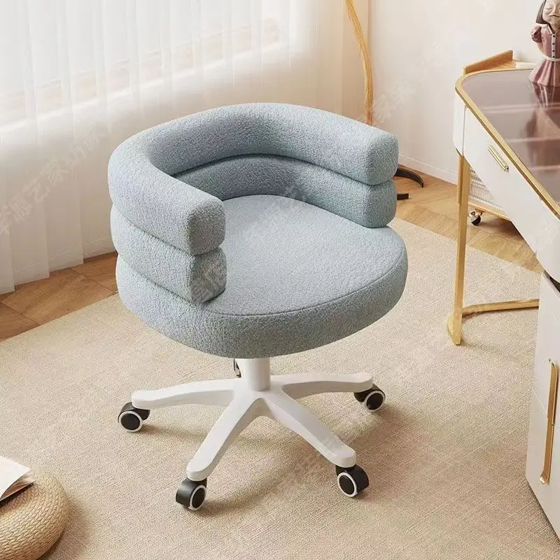 Adjustable Lifting rotate swivel lamb chair Study chair Makeup desk chair Sofa Bedroom Leisure Student office chairs furniture