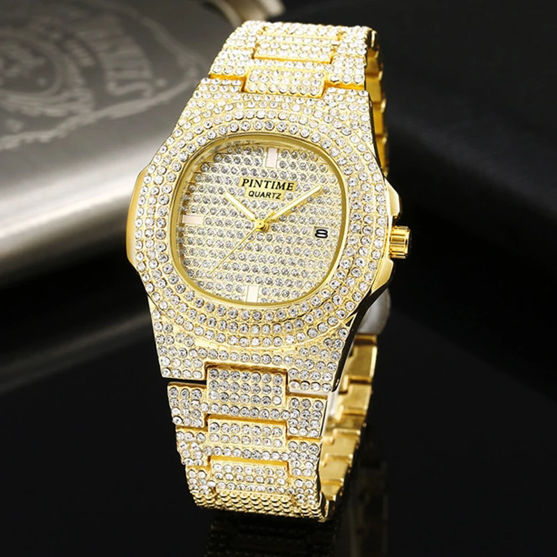 

2025 Новые мужские часы со звездным небом и бриллиантами, европейские и американские модные трендовые легкие роскошные стильные водонепроницаемые мужские кварцевые часы