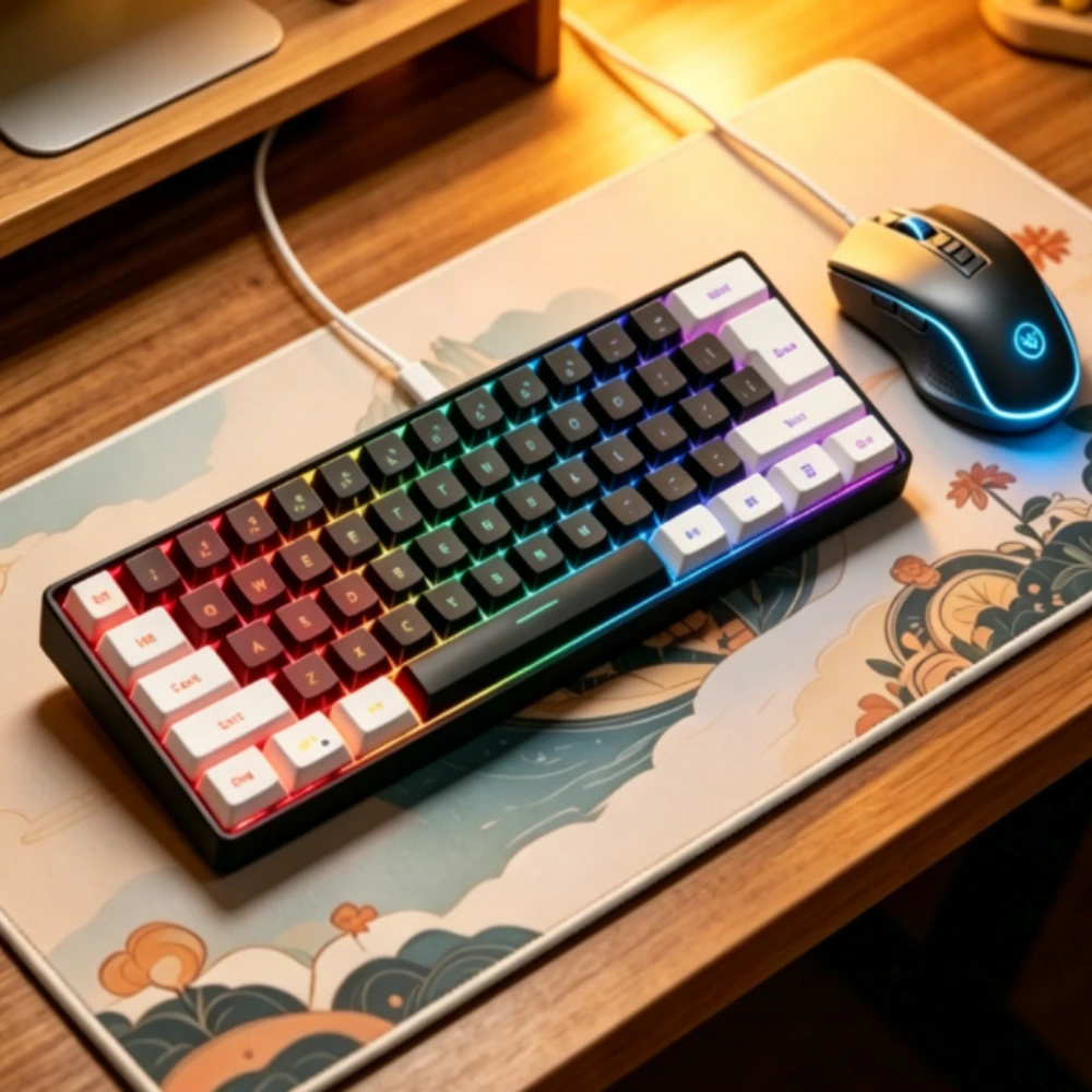 Teclado gamer 60% 61 teclas er - Gaming Keyboard Mouse Set avaliação e preço