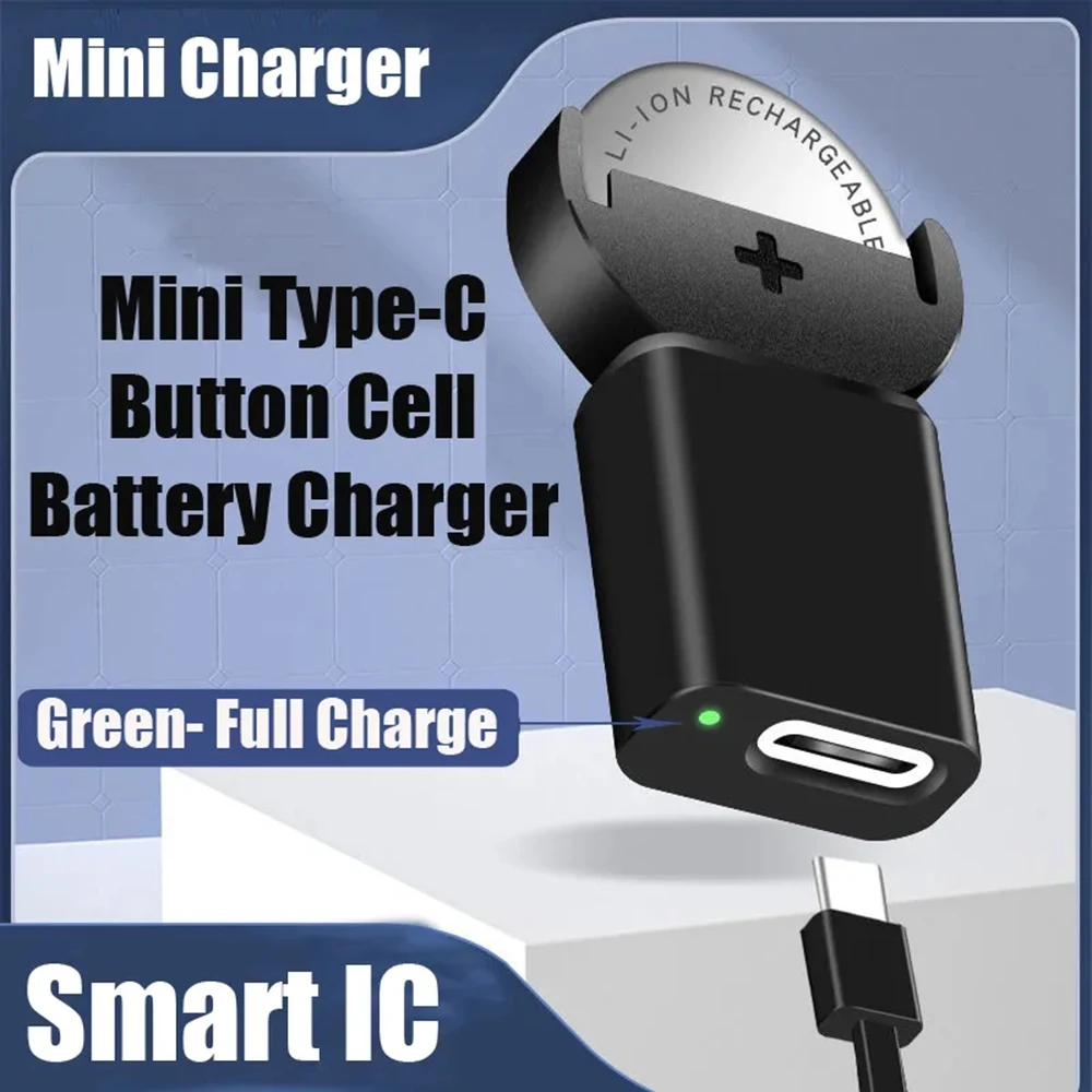 Rechargeable Li-Ion Coin Button Cells Charger for LIR2032,LIR1632,LIR2025,LIR2016,LIR2032H Batteries Power Charger