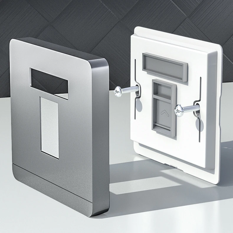 ZoeRax 1/2 Port Keystone Wandplatte Typ 86, Einzelne Wandplatte für RJ45 Keystone-Buchse und Modulare Einsätze – Detail 3