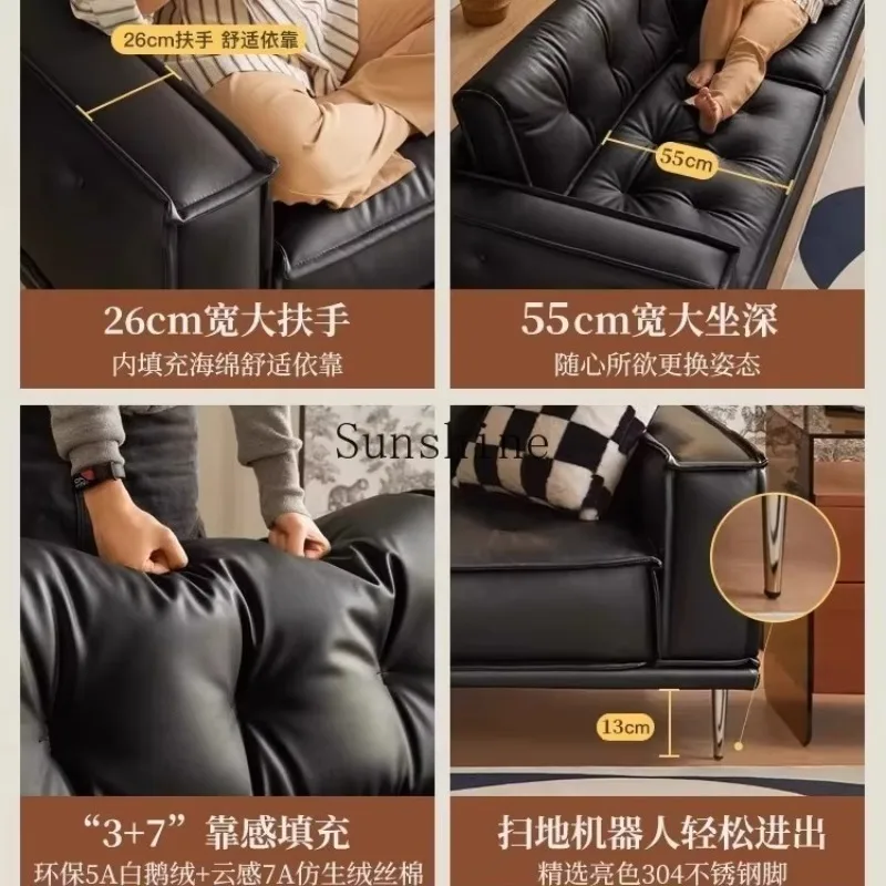 

Medieval tofu block modern light luxury living room small apartment French straight row sofa