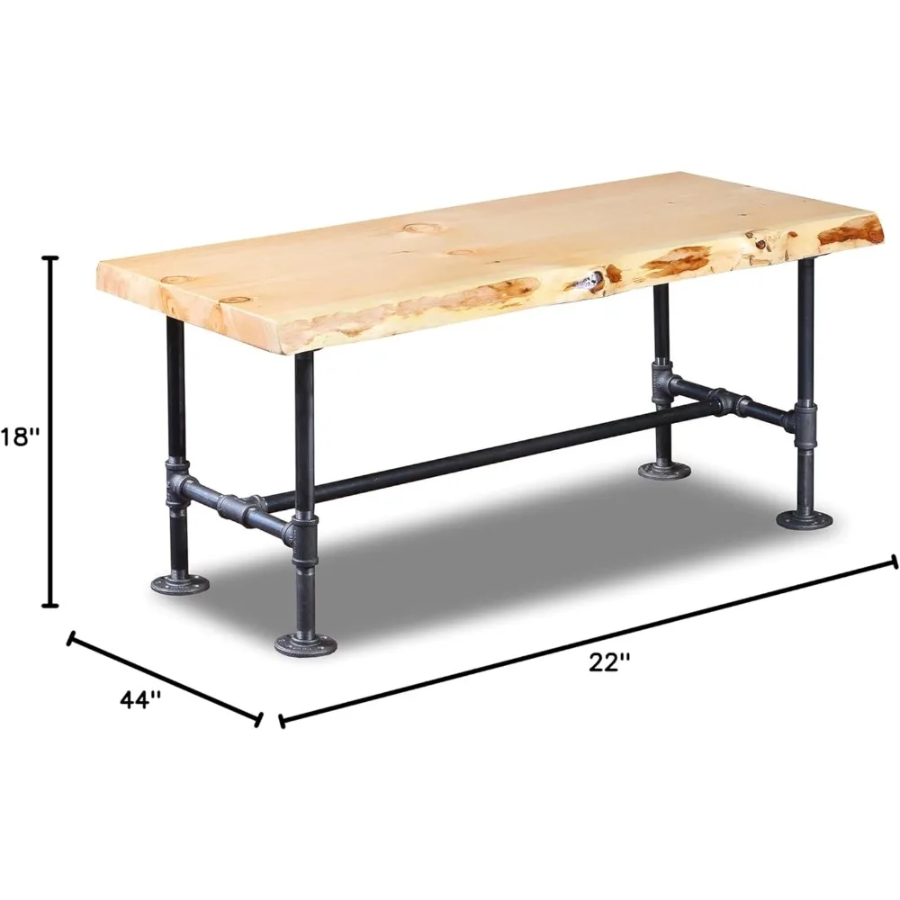 수제 SRLWerks 산업용 파이프 및 목재 커피 테이블 라이브 엣지 소박한 빈티지 커피 테이블 — 하우스 모던 커피 테이블 — Na