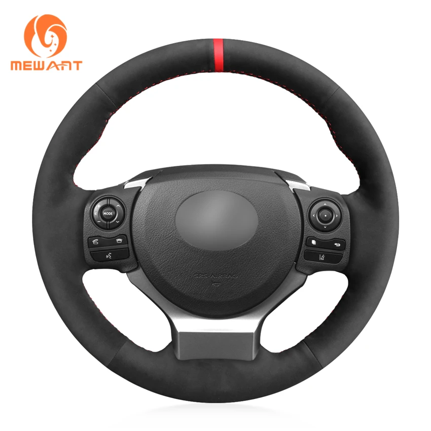 

MEWANT Black Leather Sewing Steering Wheel Cover Wraps for Lexus IS 200t 220d 300h 250 300 350 F Sport 2013-2021 RC CT 200h NX