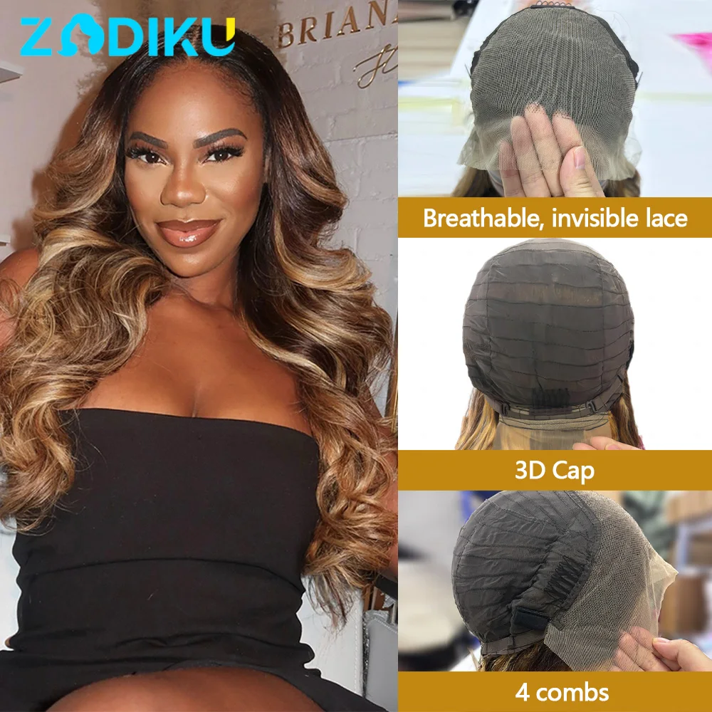 ZIDIKU 28 بوصة العسل شقراء 13X4 الدانتيل الجبهة شعر الإنسان مجعد الجسم موجة خصلات الشعر المستعار الإنسان 100 شعر الإنسان شعر مستعار أسود على التخليص بيع