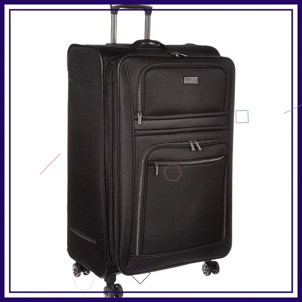 

Легкий расширяемый чемодан Rugged Roamer на 8 колесах, черный, 28 дюймов