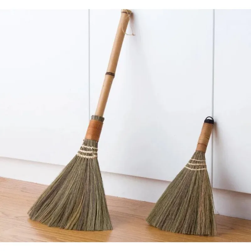 Straw Manual Soft Sweeping Wood Floor Sweeping Broom Soft Hair Fur Household Floor Cleaning Tool Manual Archaize Broom Sweeper