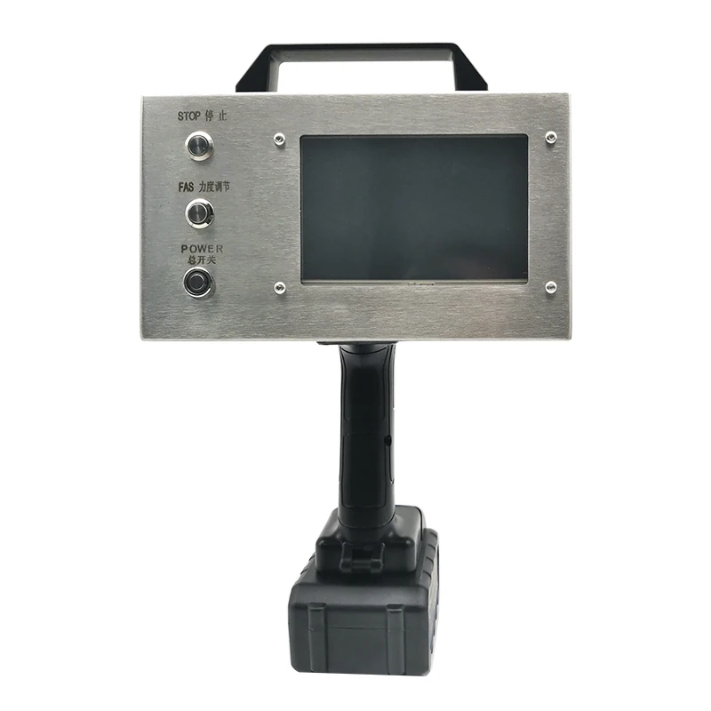 Handheld lithium battery touch screen Electric marking machine Dot Peen Marker Vin No. Marking range 120x30mm With electromagnet