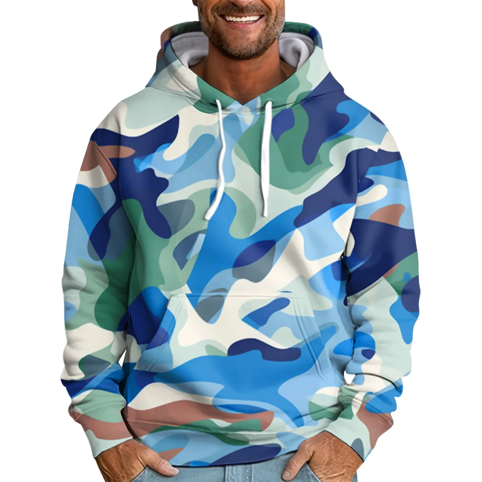 

2023 New Camouflage Hoodie Men'S Hooded Sweatshirt American Oversized Pullover Male Fashion Streetwear Harajuku Casual Clothing