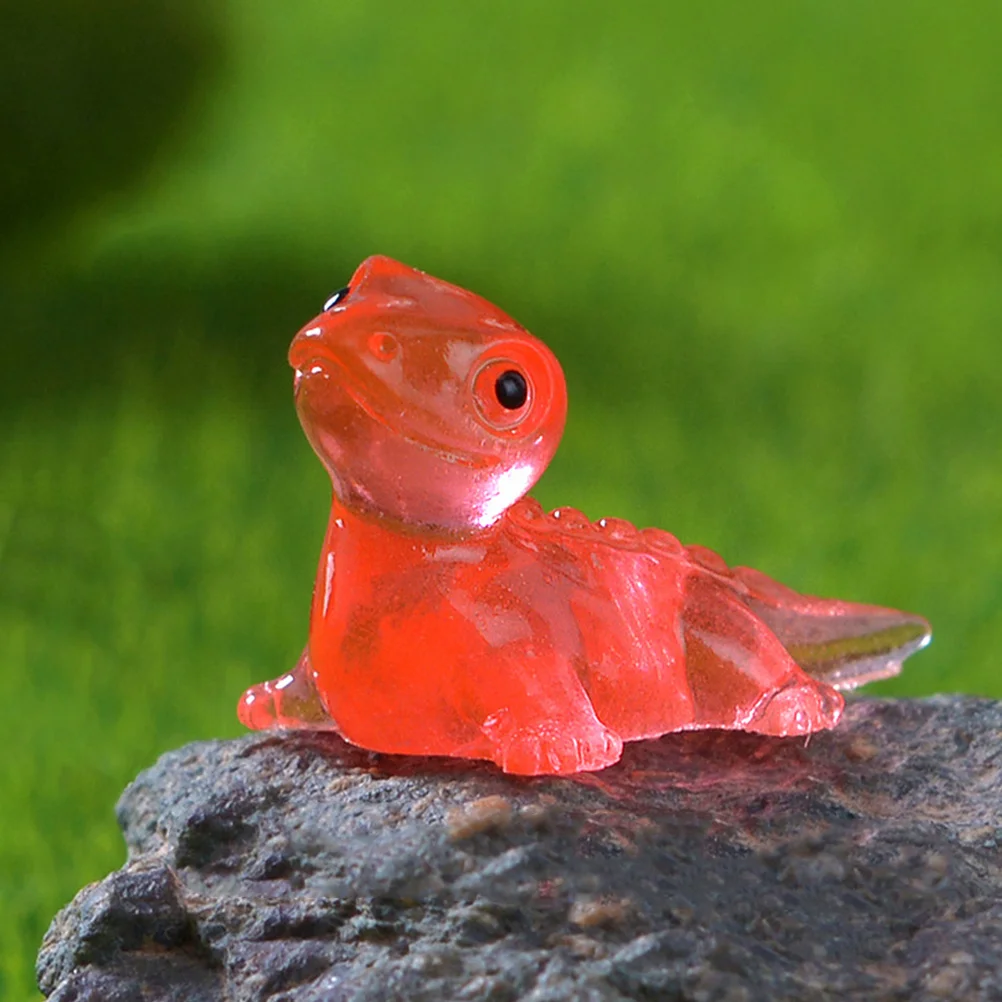 

30 Pcs Animal Micro Landscape Lizard Miniature Resin Figurine Model Car Ornament Glowing Household Statues Craft Office