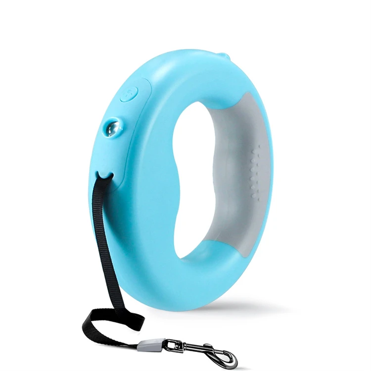 

Wholesale Nylon Multifunctional Premium Retractable Smart Dog With Bright Led Flash Light and Dog Poop Waste Bag