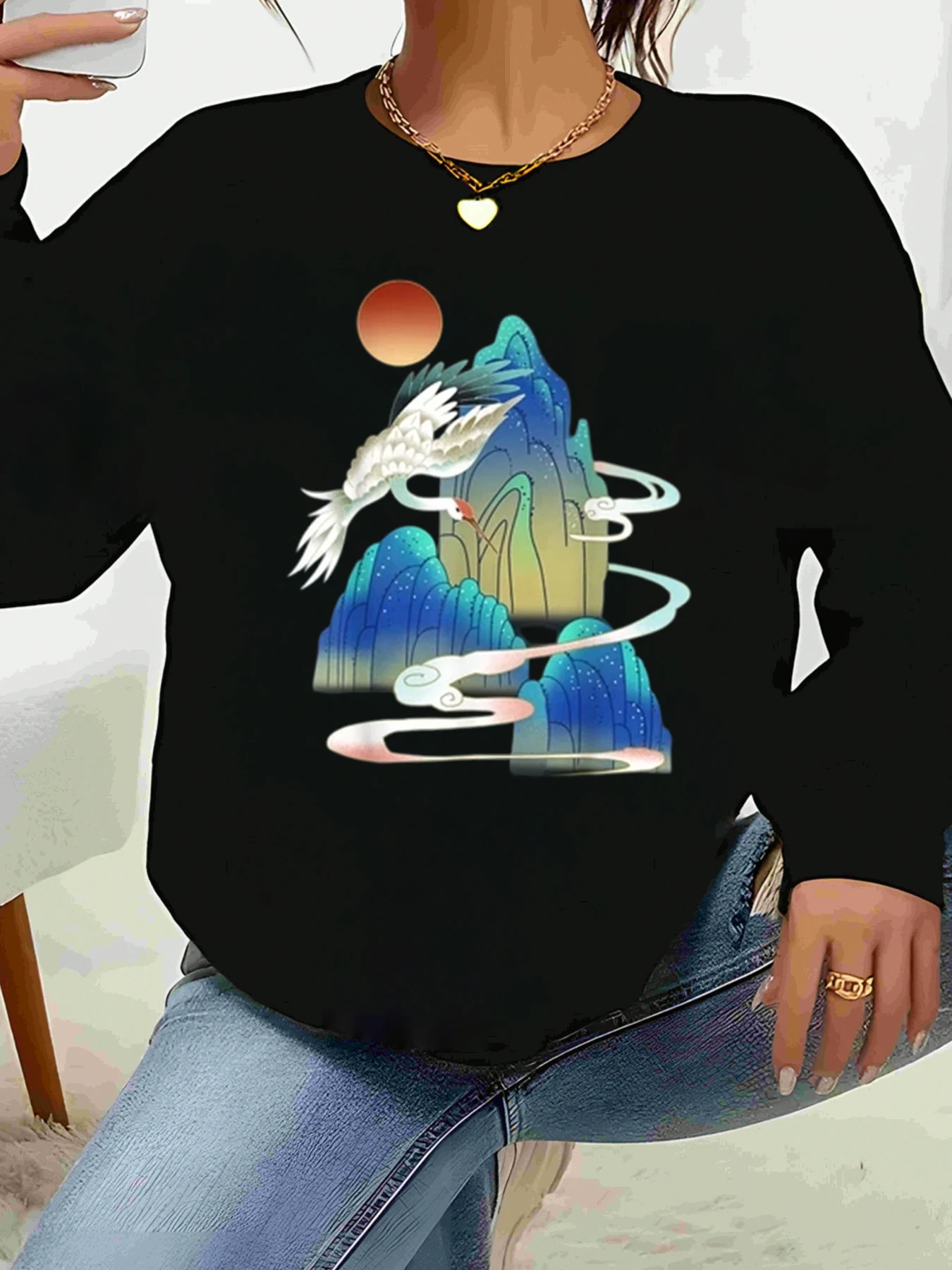 

Толстовка с принтом «Гра дракона», осенне-зимняя повседневная одежда, женская мода