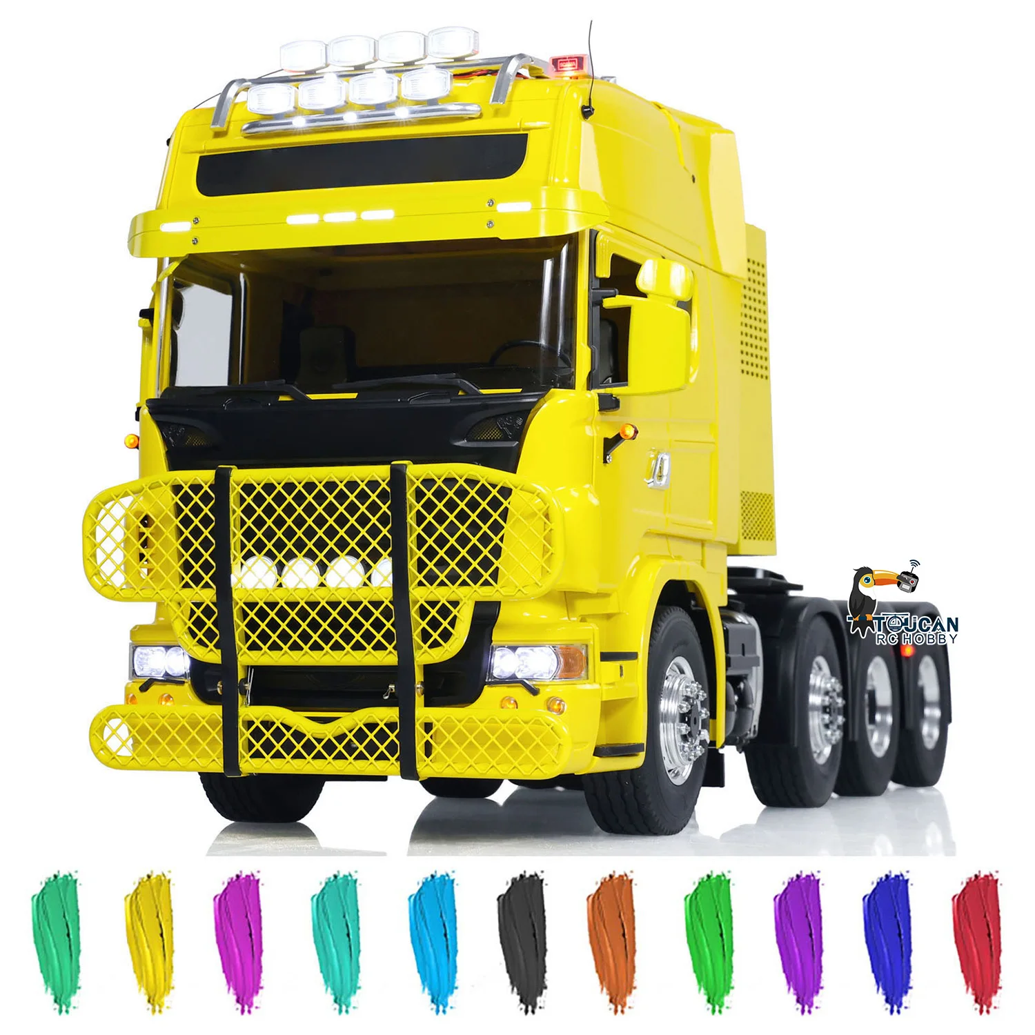 

8X8 LESU RC 1/14 Tractor Truck Model Metal Chassis Remote Control Car with Smoking Light Sound Set Rotation Light Sticker RC Toy