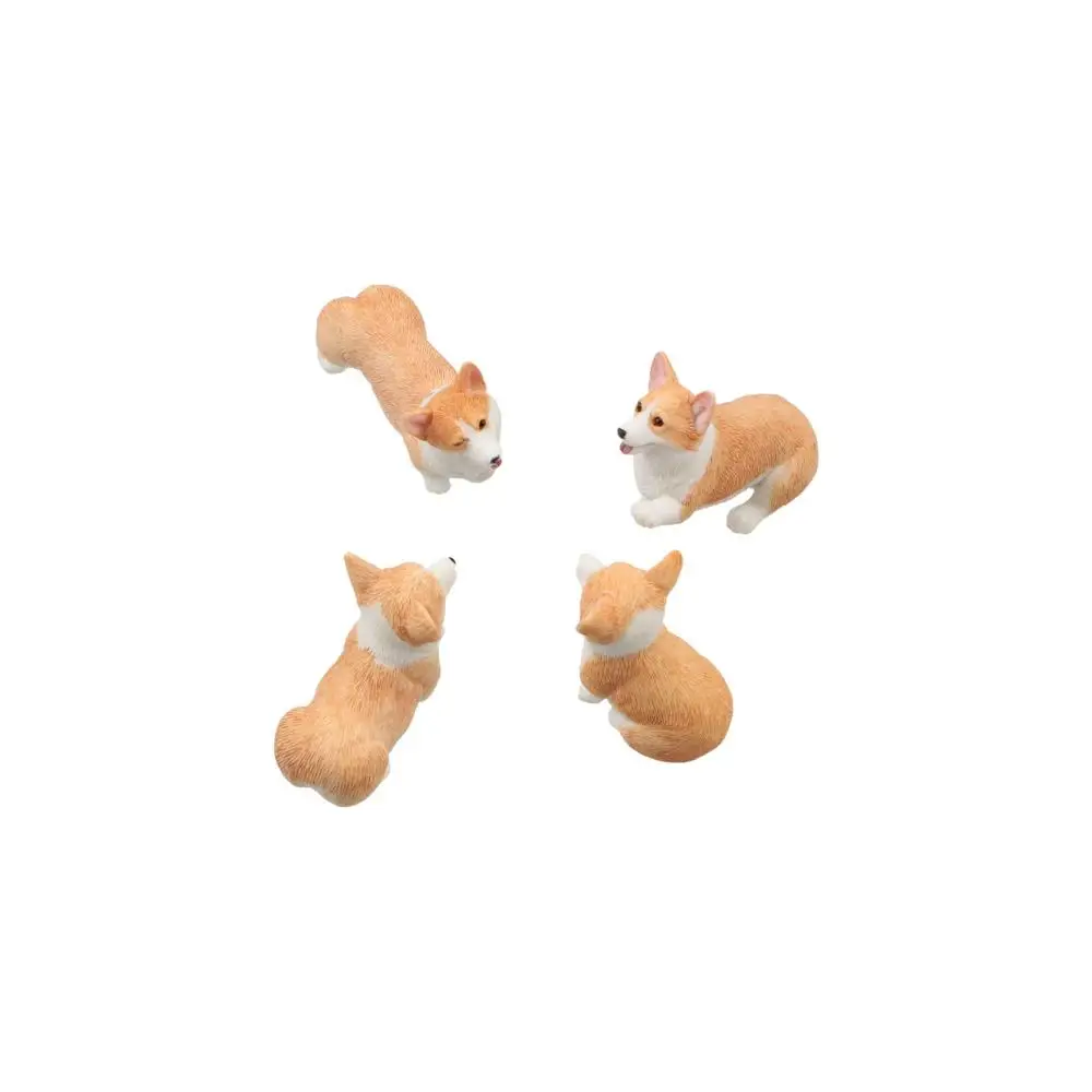 Interior Accessories Children's Gift for  Mini Animal Dog  Car Ornament Simulation Dog Corgi Model Miniature Figurines