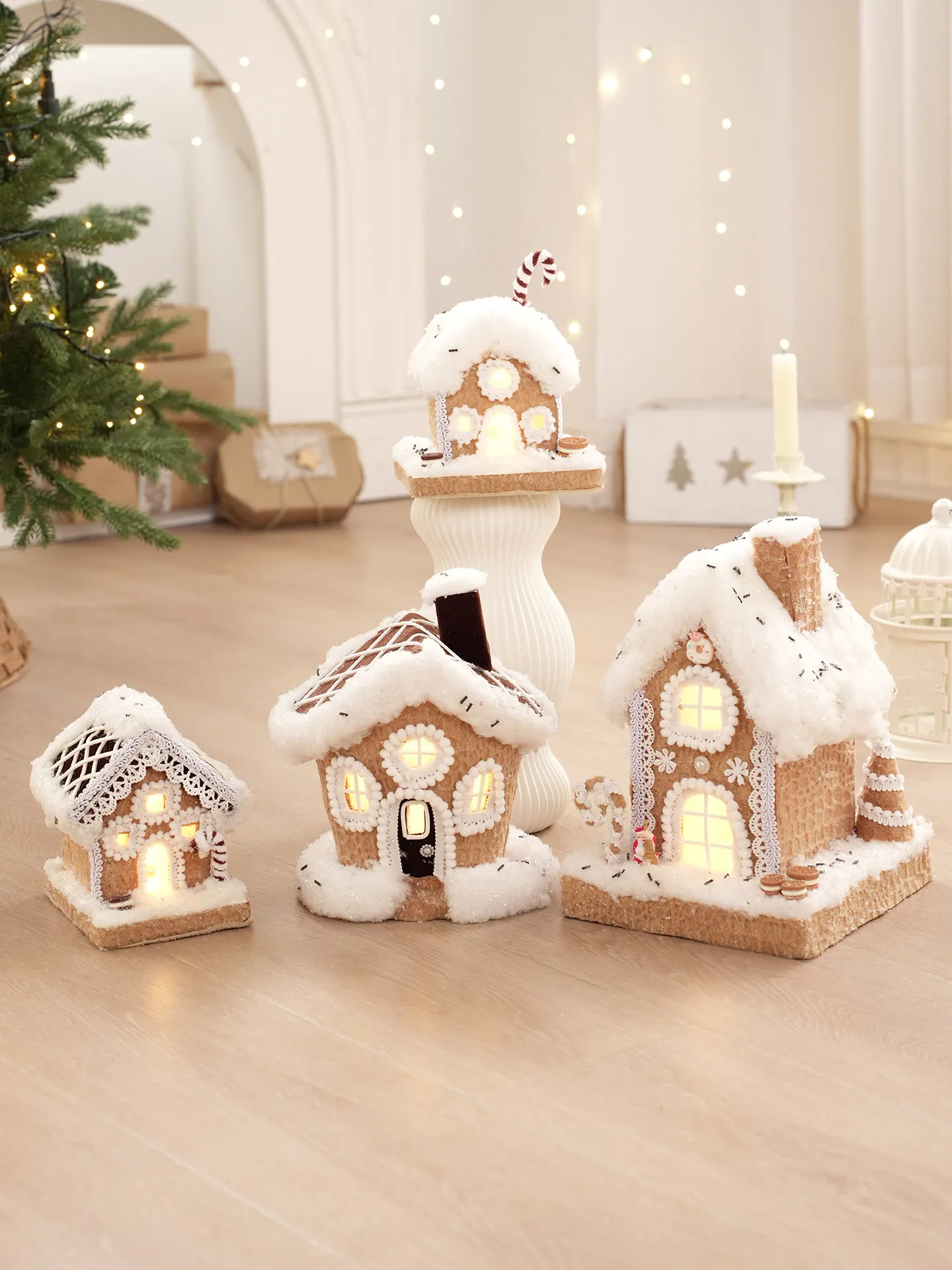 foam-christmas-tree-snow-house-light-house-creative-biscuit-bread-house-ginger-cake