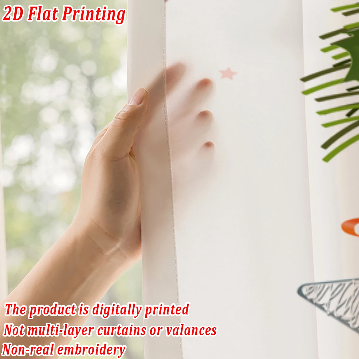 Christmas Flat Printing Kitchen Sheer Curtain with Christmas  Star Ornament Pinecone Pine Branch For Christmas Home Decor  Party