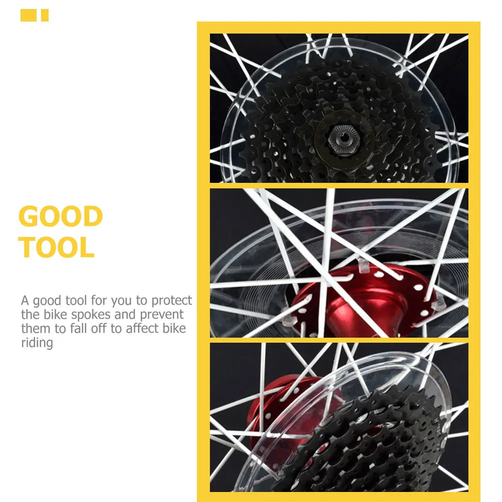 

2pcs Professional Flywheel Guard For Mountain Bike Sturdy Lightweight Bike Spokes Protector Dirt-Proof Transparent Cover Rear