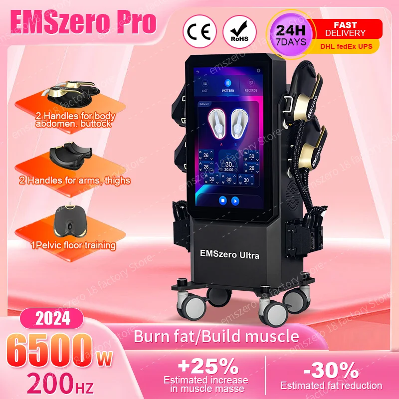 EMSzero Neo RF Muscle Stimulate Fat Burning 2025 EMS Body Slimming Butt Build Sculpt Machine 5 Handles 6500W for Salon