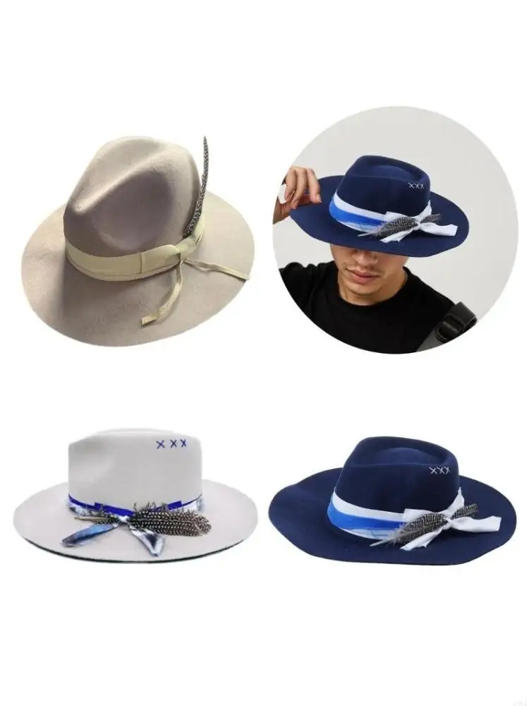 

Western Styles Шерстяная шляпа Woven Belt Jazzy Hat для тематических мероприятий сцены
