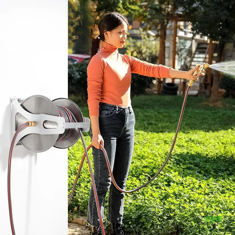 4 Rinse and water flowers High pressure water gun Household faucet storage rack Automatic car wash water pipe hose rewinder