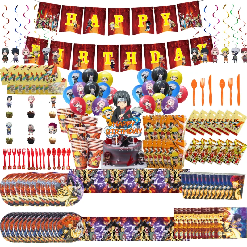 

Cartoon Naruto Theme Boys Kids Favors Cups Plates Napkins Happy Birthday Party Tableware Set Decorations Baby Shower Decorations