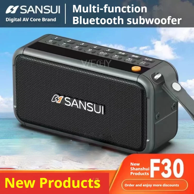 

New Sansui F30 Retro Radio Wireless Bluetooth Speaker Insert card Mini Plug in Walkman Music Player Portable Stereo Subwoofer