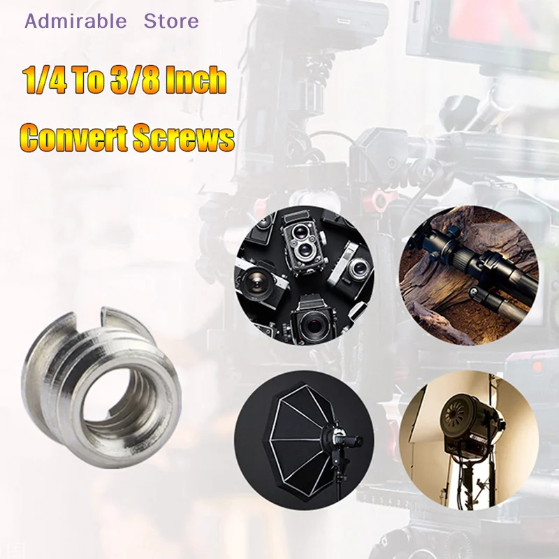 [W]5Pcs Camera Screw Nut 1/4 To 3/8 Inch Convert Screws Standard Adapter Screw Quick Release Screw Tripod Mount Adapter Screw