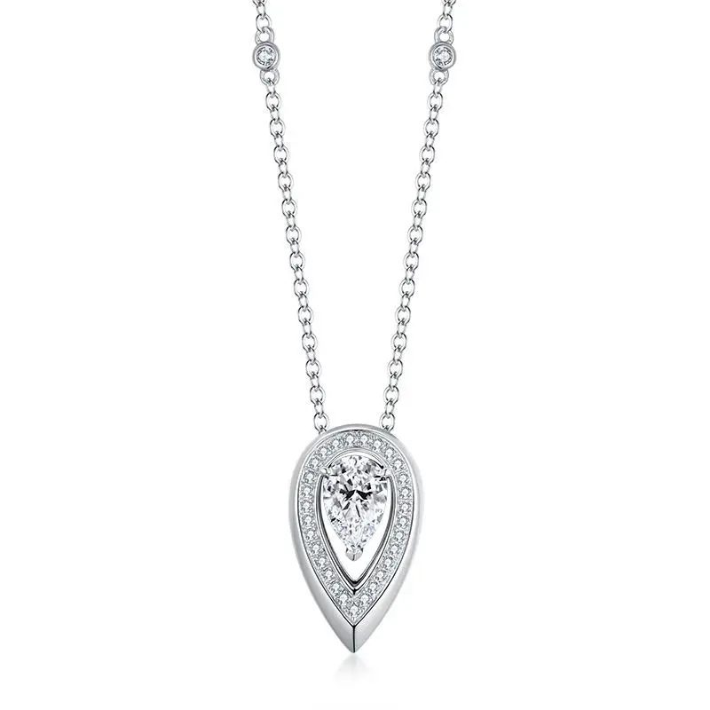 

Water Drop 6 * 9mm 1.5 Carat Moissanite Diamond Women's Pendant S925 Silver Plated 18k Gold Lock Chain Pendant Necklace Wedding Engagement Accessories Valentine's Day/Commemorative Gift Birthday Gift Anniversary Gift