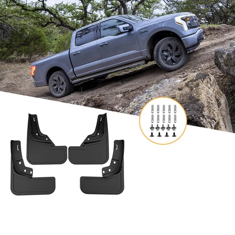 1 Set Car Mud Flaps Mud Guard Flap For Ford F-150 Lightning 2021+ Mudguards Fender