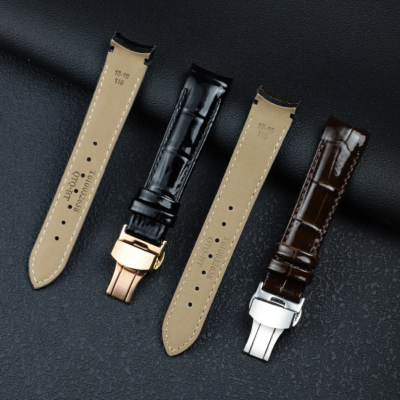 حزام ساعة جلدي مع مشبك فراشة من الفولاذ المقاوم للصدأ لساعة اليد تيسو 1853 T035 للنساء T035210a T035207a 18 مللي متر #5