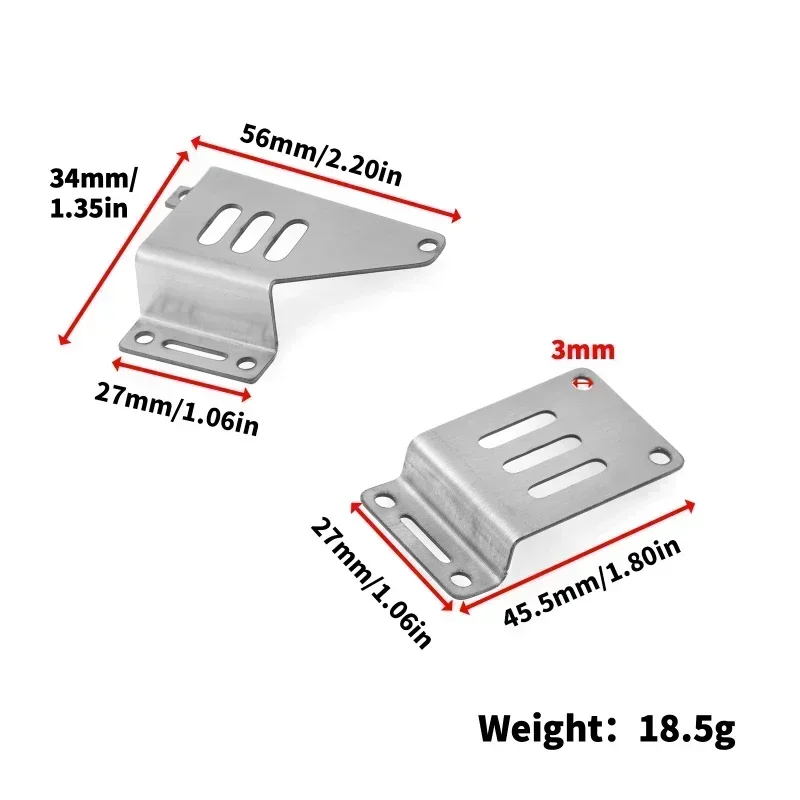 Aço inoxidável Bateria Box Adaptador Tab, Suporte de Bateria para Tamiya King Hauler, 1/14 Série RC Car Acessórios Peças