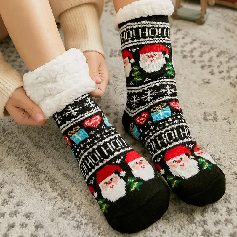 New Christmas Socks for Women, Autumn and Winter Floor Socks, Snow Socks, Thickened Velvet Home Sleep Socks, Carpet Socks, Postp